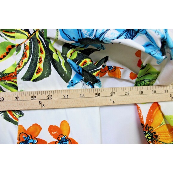 Alfred Dunner Womans Unlined Jacket Buttons Bright Floral Print on White Size 20 - Picture 5 of 8